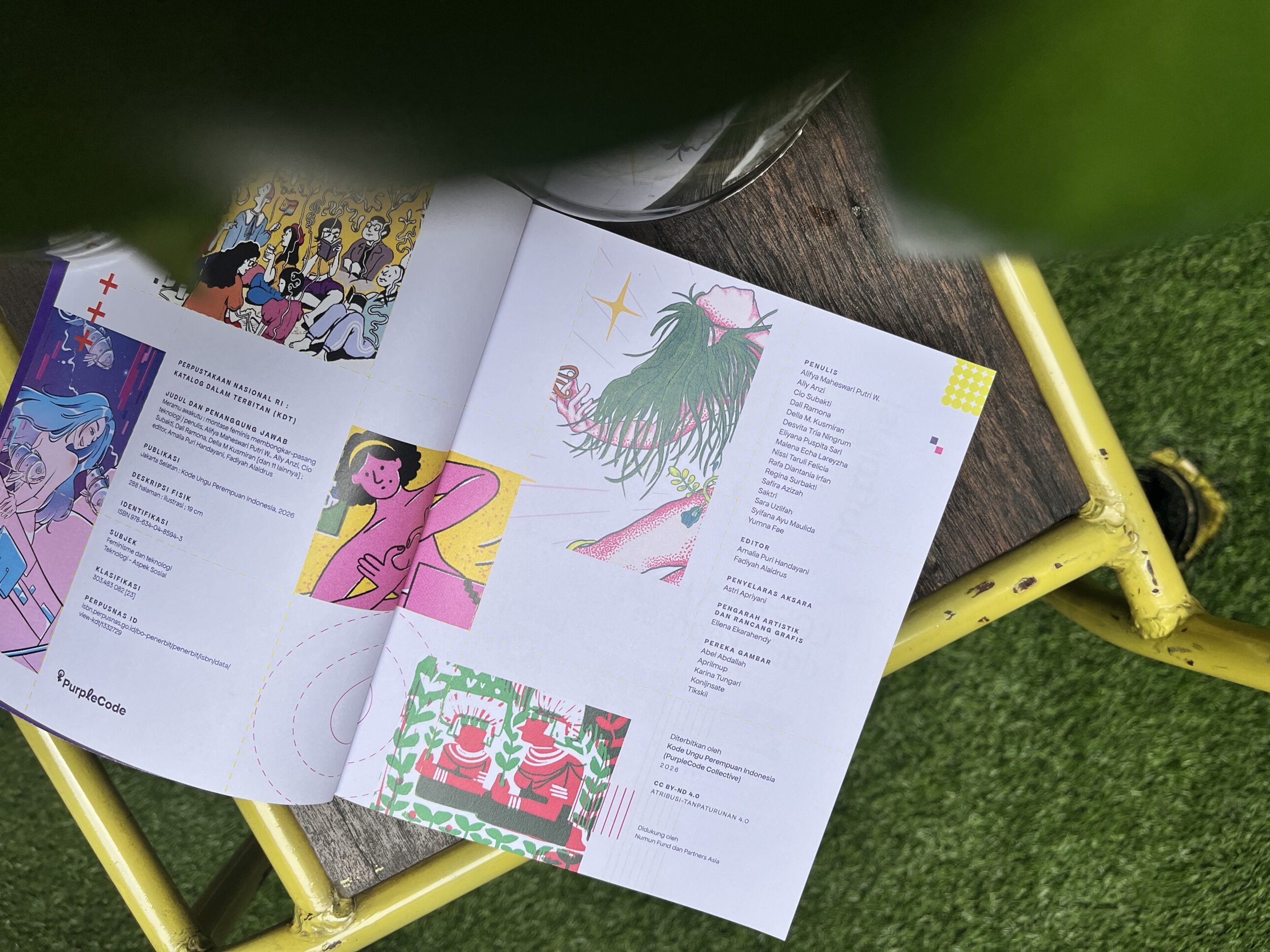 Tampilan spread daftar isi dari buku Meramu Awakutu